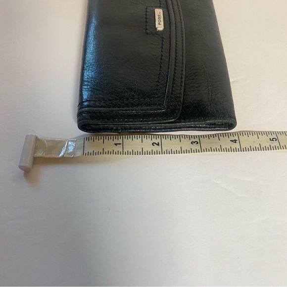 Fossil Black Pebble Leather Trifold Wallet - Picture 11 of 11